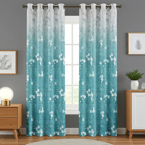Kraftiq Homes 214 cm (7 ft) Polyester Room Darkening Door Curtain (Pack Of 2)