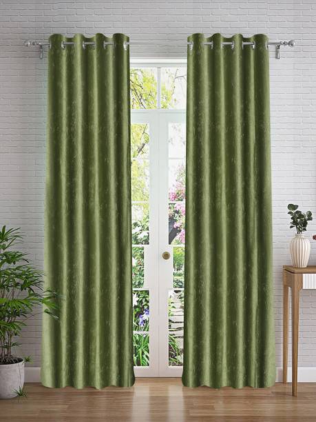 Cortina 210 cm (7 ft) Door Polyester Room Darkening Curtain (Pack Of 2)