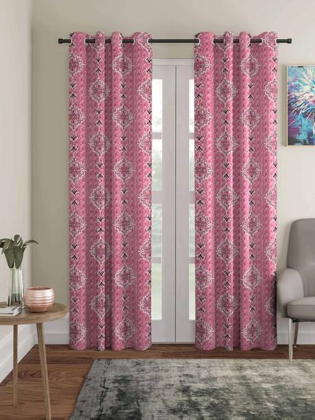 ROMEE 213 cm (7 ft) Jacquard Room Darkening Door Curtain (Pack Of 2)