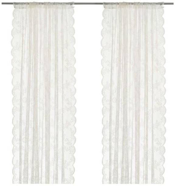 IKEA 250 cm (8 ft) Window Polyester Transparent Curtain (Pack Of 2)