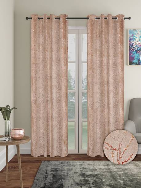 Cortina 210 cm (7 ft) Door Velvet Room Darkening Curtain (Pack Of 2)