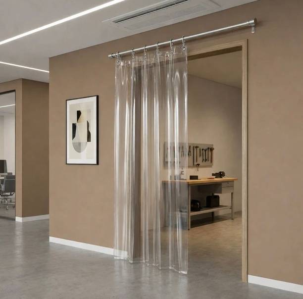 MGAtrend 213.36 cm (7 ft) Door PVC Transparent Curtain (Pack Of 2)