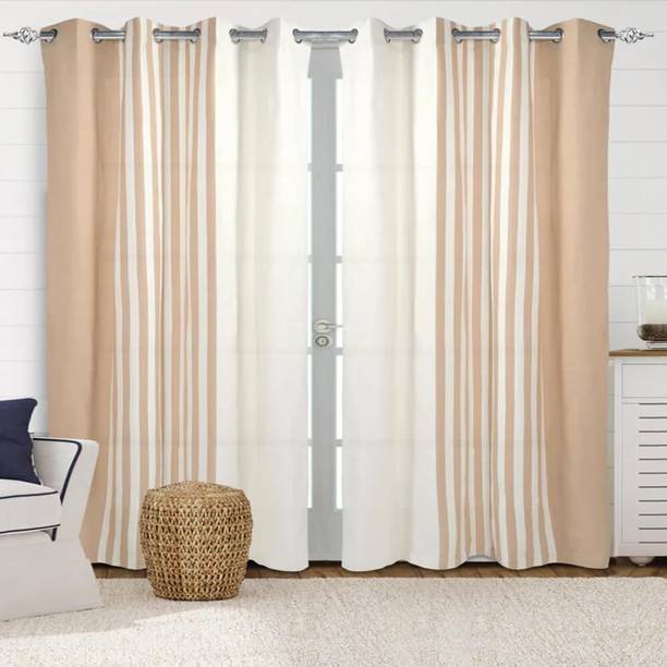 Saral Home 213 cm (7 ft) Door Cotton Room Darkening Curtain (Pack Of 2)