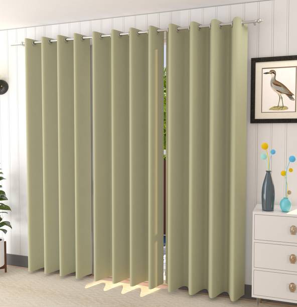 Diara Homes 213 cm (7 ft) Door Silk Blackout Curtain (Pack Of 2)