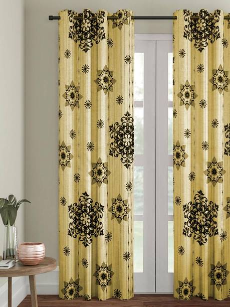 ROMEE 213 cm (7 ft) Velvet Room Darkening Door Curtain Single Curtain