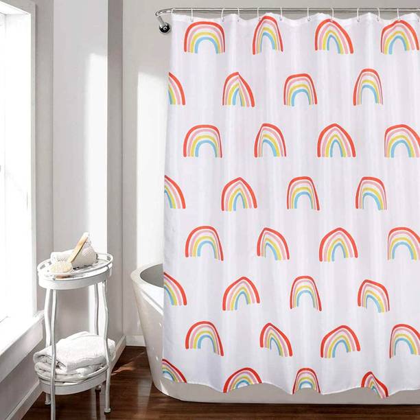 KUBER INDUSTRIES 213.5 cm (7 ft) PVC Blackout Shower Curtain Single Curtain