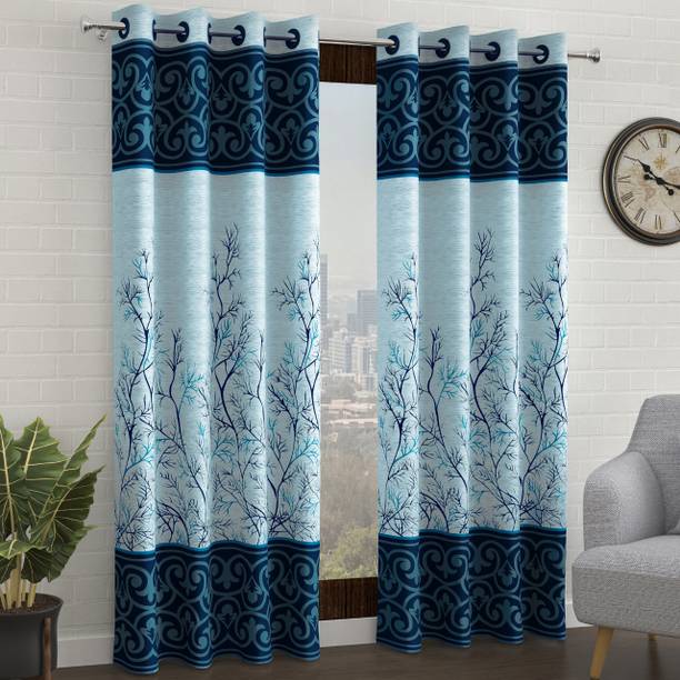 Story@home 215 cm (7 ft) Polyester Semi Transparent Door Curtain (Pack Of 2)
