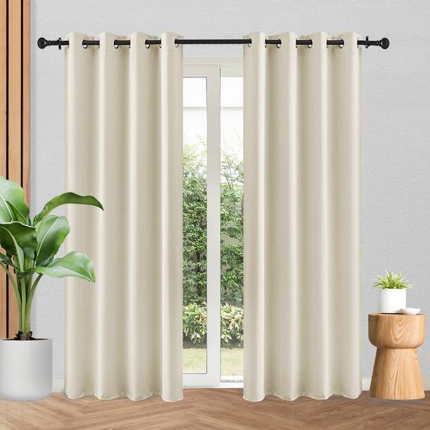 Urban Space 152 cm (5 ft) Window Polyester Blackout Curtain (Pack Of 2)