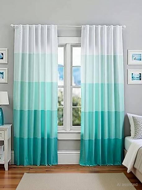 GRIZNA 213 cm (7 ft) Door Polyester Room Darkening Curtain (Pack Of 2)