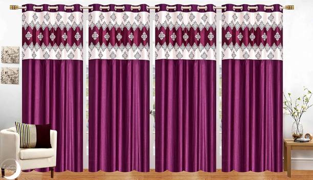 Lunar Days 274 cm (9 ft) Polyester Room Darkening Long Door Curtain (Pack Of 4)