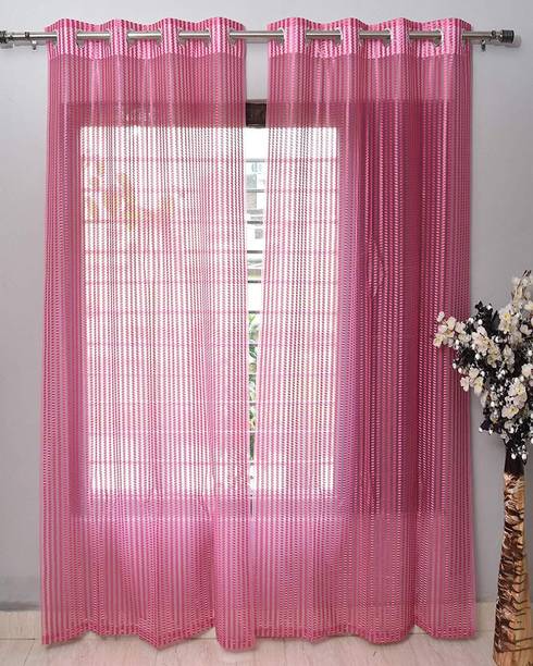 Adimanav 152.4 cm (5 ft) Window Tissue Transparent Curtain Single Curtain