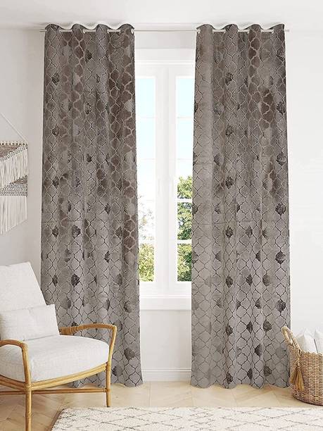 Flipkart SmartBuy 152 cm (5 ft) Window Velvet Room Darkening Curtain (Pack Of 2)