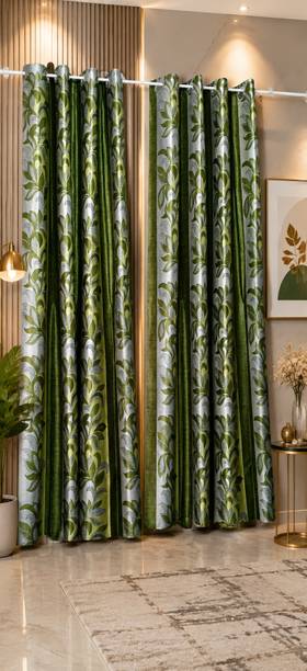 Curtain 150 cm (5 ft) Window Polyester Semi Transparent Curtain (Pack Of 2)