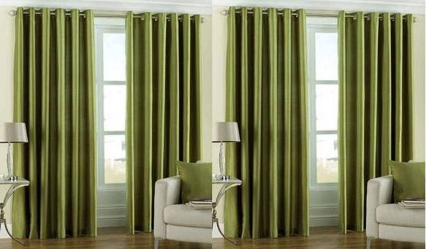 Styletex 213 cm (7 ft) Door Polyester Semi Transparent Curtain (Pack Of 4)
