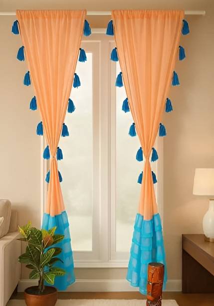NYSARG 213 cm (7 ft) Door Polyester Semi Transparent Curtain (Pack Of 2)