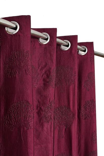 UPTODECOR 213 cm (7 ft) Door Polyester Semi Transparent Curtain (Pack Of 2)
