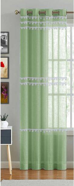 HOMEMONDE 213 cm (7 ft) Cotton Transparent Door Curtain Single Curtain