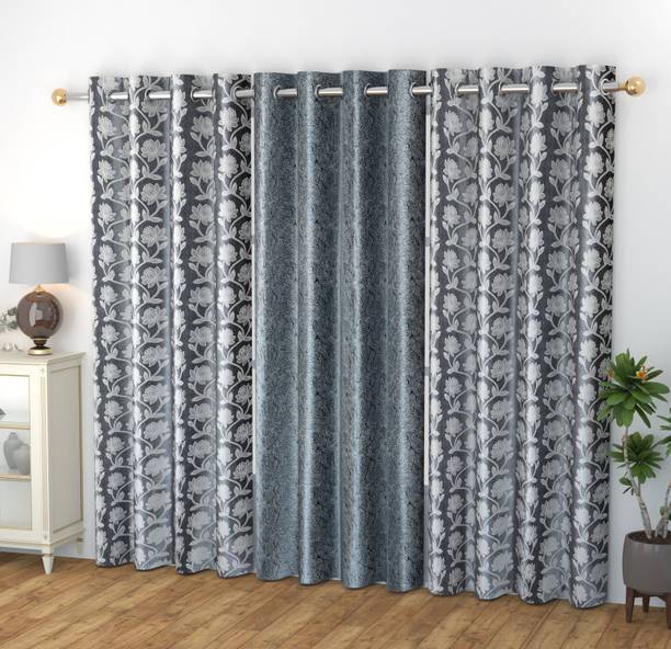 shopgallery 153 cm (5 ft) Window Polyester Room Darkening Curtain (Pack Of 3)