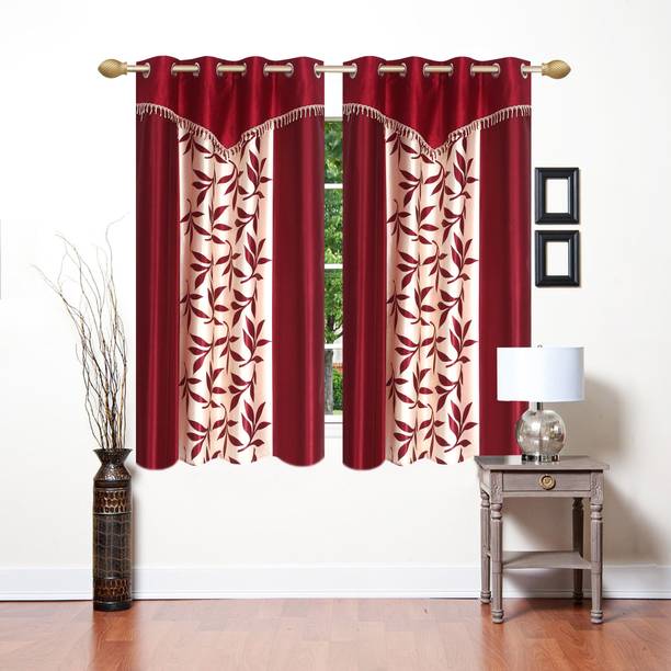 PNTDG 153 cm (5 ft) Window Polyester Semi Transparent Curtain (Pack Of 2)