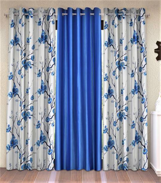 Fashion String 213 cm (7 ft) Polyester Semi Transparent Door Curtain (Pack Of 3)