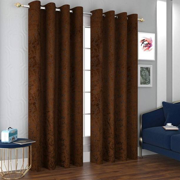 Flipkart SmartBuy 214 cm (7 ft) Velvet Room Darkening Door Curtain (Pack Of 2)
