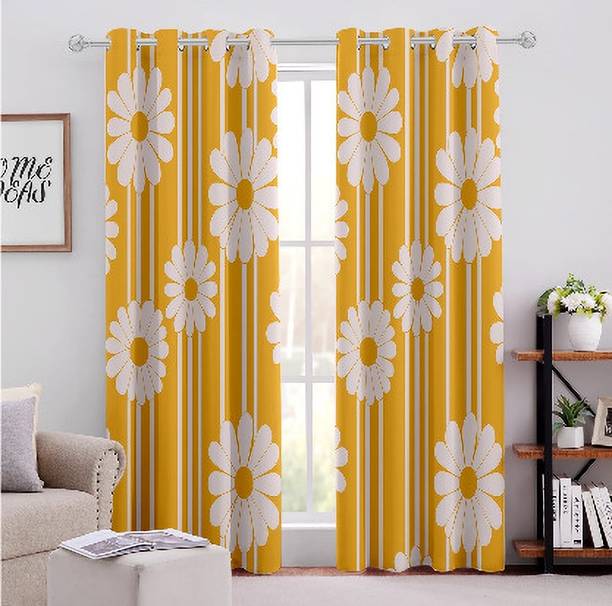 Bahurja 48 cm (2 ft) Long Door Polycotton Blackout Curtain Single Curtain