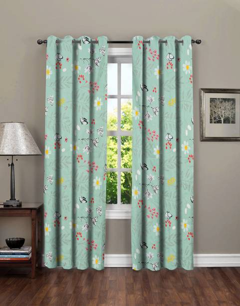 Flipkart SmartBuy 213 cm (7 ft) Door Polycotton Semi Transparent Curtain (Pack Of 2)