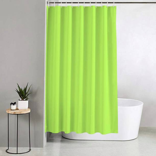 DRAPERI 200 cm (7 ft) PVC Semi Transparent Shower Curtain Single Curtain