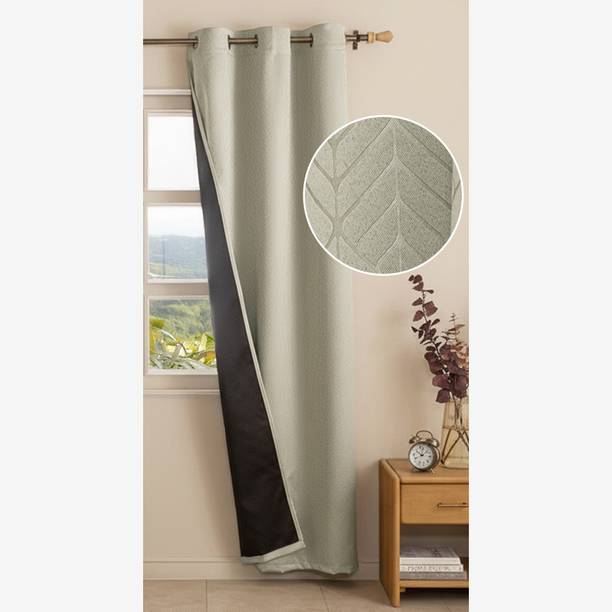 HOMEMONDE 213.36 cm (7 ft) Door Polyester Blackout Curtain Single Curtain