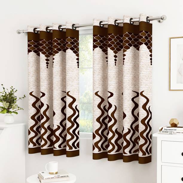 Story@home 152 cm (5 ft) Window Polyester Semi Transparent Curtain (Pack Of 2)