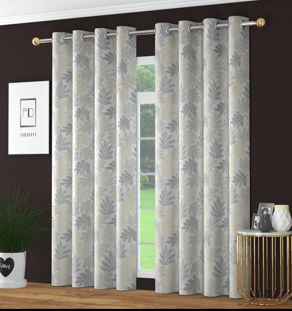FABDRAPE 213.36 cm (7 ft) Jacquard Room Darkening Door Curtain (Pack Of 2)