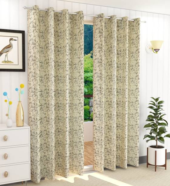 Panipat Textile Hub 214 cm (7 ft) Door Velvet Room Darkening Curtain (Pack Of 2)