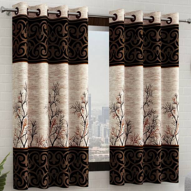 Story@home 152 cm (5 ft) Polyester Semi Transparent Window Curtain (Pack Of 2)