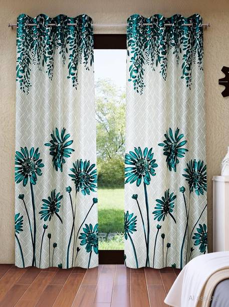 Home Sizzler 213 cm (7 ft) Door Polyester Semi Transparent Curtain (Pack Of 2)