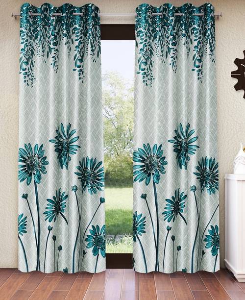 Home Sizzler 213 cm (7 ft) Polyester Semi Transparent Door Curtain (Pack Of 2)