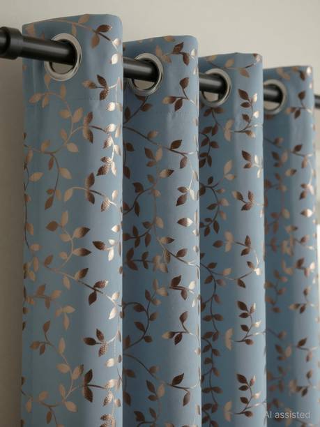 Home Spark 152 cm (5 ft) Window Velvet Room Darkening Curtain (Pack Of 2)