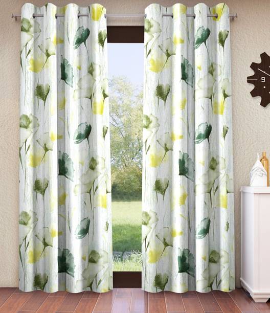 Home Sizzler 153 cm (5 ft) Window Polyester Semi Transparent Curtain (Pack Of 2)