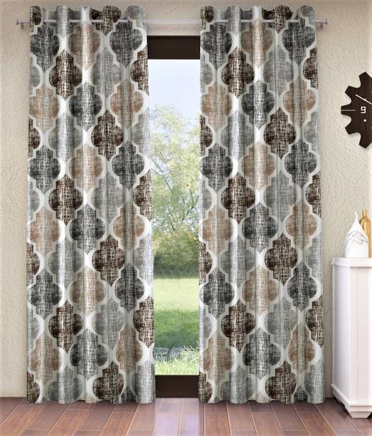 Home Sizzler 213 cm (7 ft) Polycotton Semi Transparent Door Curtain (Pack Of 2)