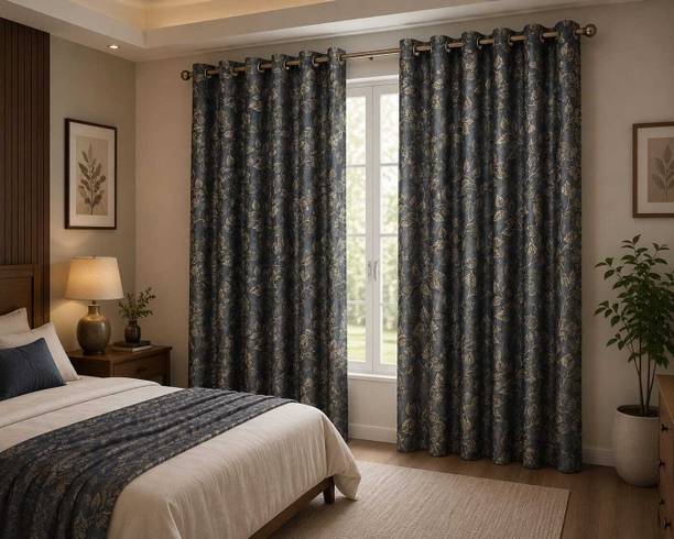 DIVMAHI DÉCOR 152 cm (5 ft) Window Polyester Blackout Curtain (Pack Of 2)