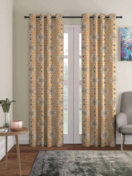 ROMEE 213 cm (7 ft) Jacquard Room Darkening Door Curtain (Pack Of 2)