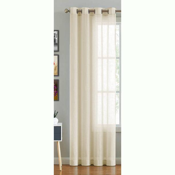 HOMEMONDE 274 cm (9 ft) Long Door Cotton Transparent Curtain Single Curtain