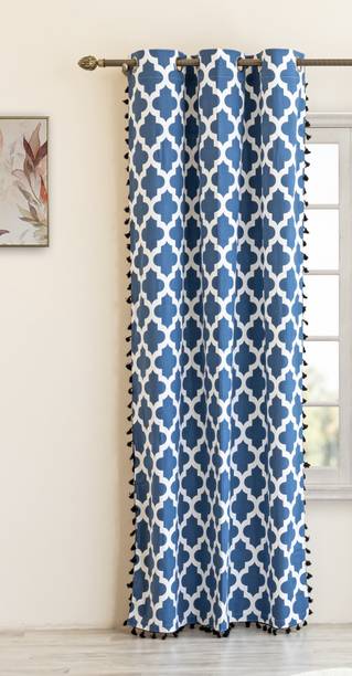 HOMEMONDE 213 cm (7 ft) Door Cotton Semi Transparent Curtain Single Curtain