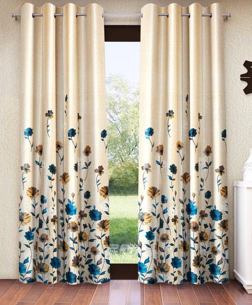 Home Sizzler 153 cm (5 ft) Polyester Semi Transparent Window Curtain (Pack Of 2)