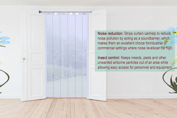 Stylista 335.28000000000003 cm (11 ft) PVC Transparent Door Curtain (Pack Of 6)