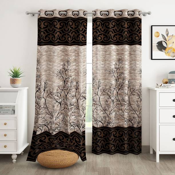 Story@home 215 cm (7 ft) Door Polyester Semi Transparent Curtain (Pack Of 2)