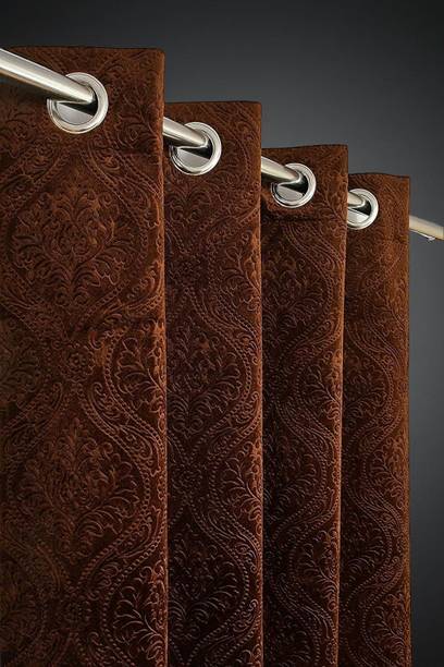 STARnSTYLE 213 cm (7 ft) Door Velvet Blackout Curtain Single Curtain