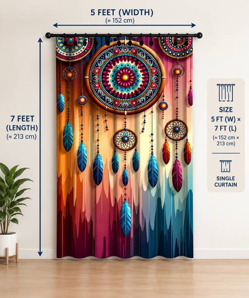 Sereve 214 cm (7 ft) Door Polyester Room Darkening Curtain Single Curtain