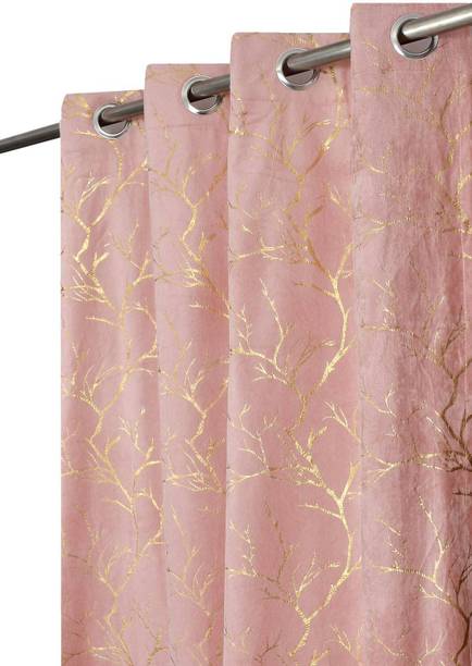 shopgallery 274 cm (9 ft) Long Door Velvet Room Darkening Curtain Single Curtain