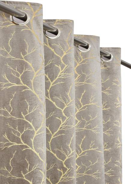 Textile Thorove 213 cm (7 ft) Door Velvet Blackout Curtain Single Curtain