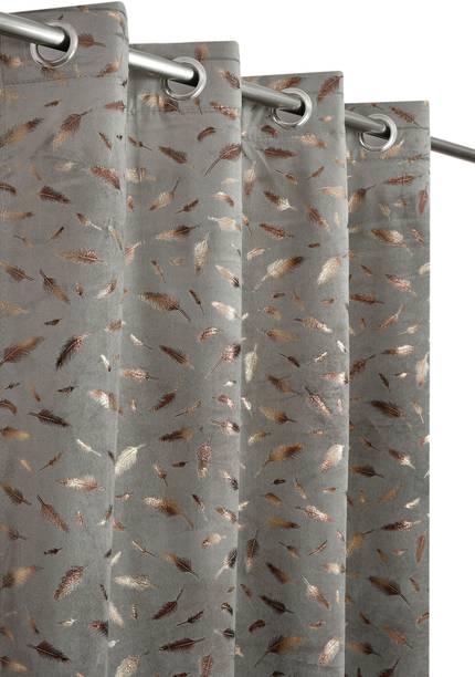 Elam 152.4 cm (5 ft) Window Velvet Room Darkening Curtain (Pack Of 2)